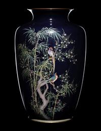 Three Japanese Cloisonne Enamel Articles