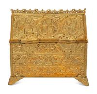 A Continental Bronze Table Casket