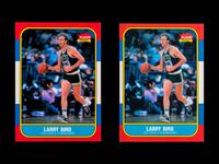 A Group of Two 1986 Fleer Larry Bird Basketball Cards,