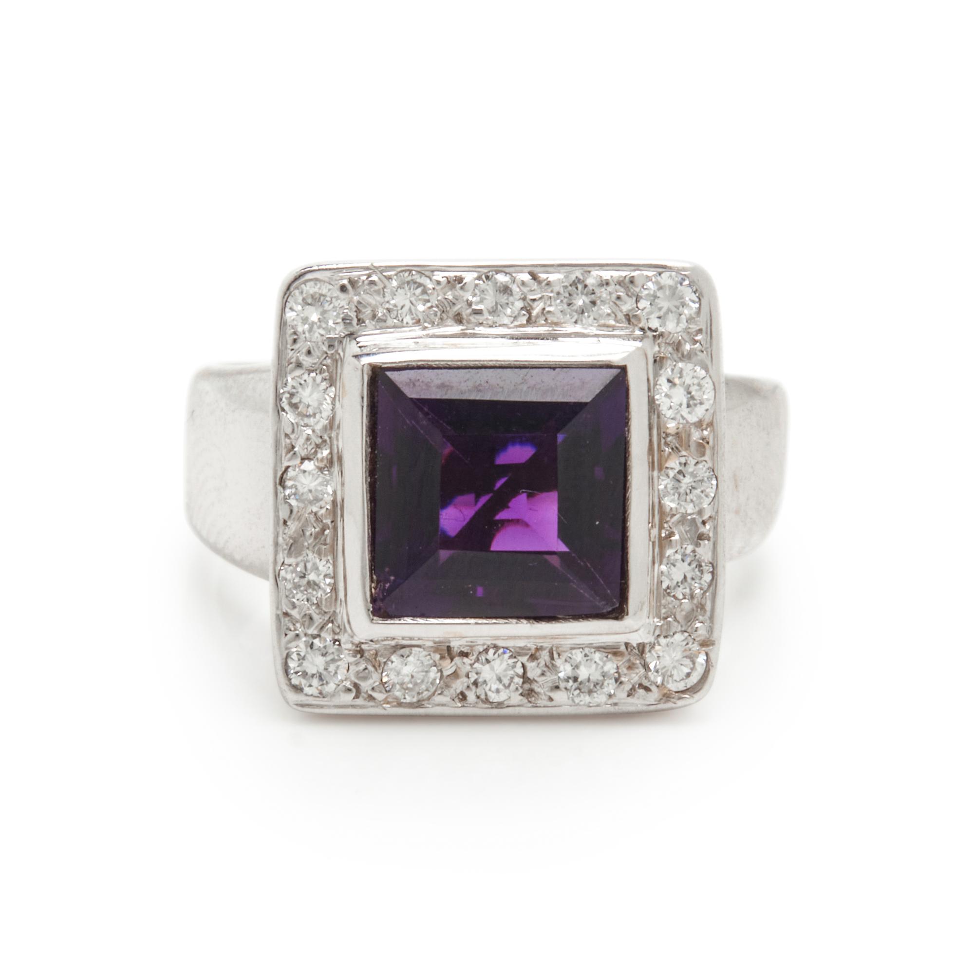 AMETHYST AND DIAMOND RING