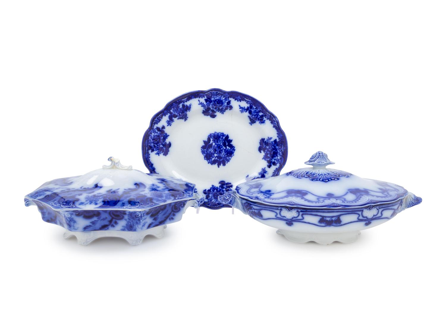 A Pair of English Transfer-Printed Porcelain Tureens