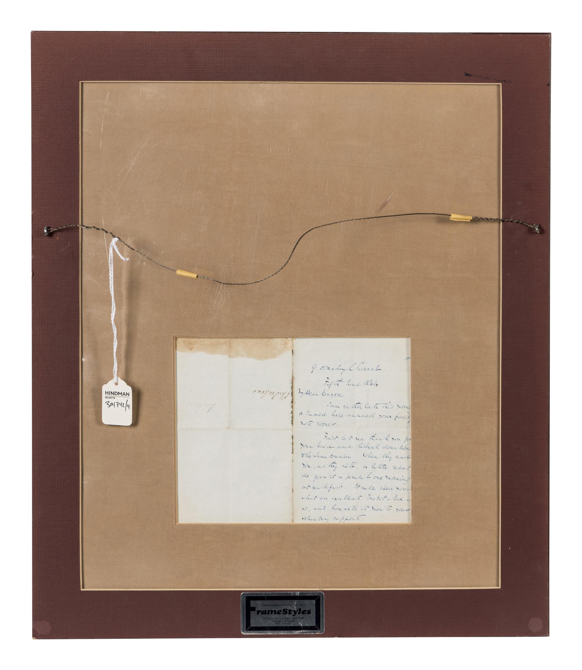 DICKENS, Charles (1812-1870). Autograph letter signed (“Charles Dickens”), to John Kenyon, 5 June 1844.