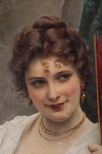 Portrait of a Woman with Red Fan