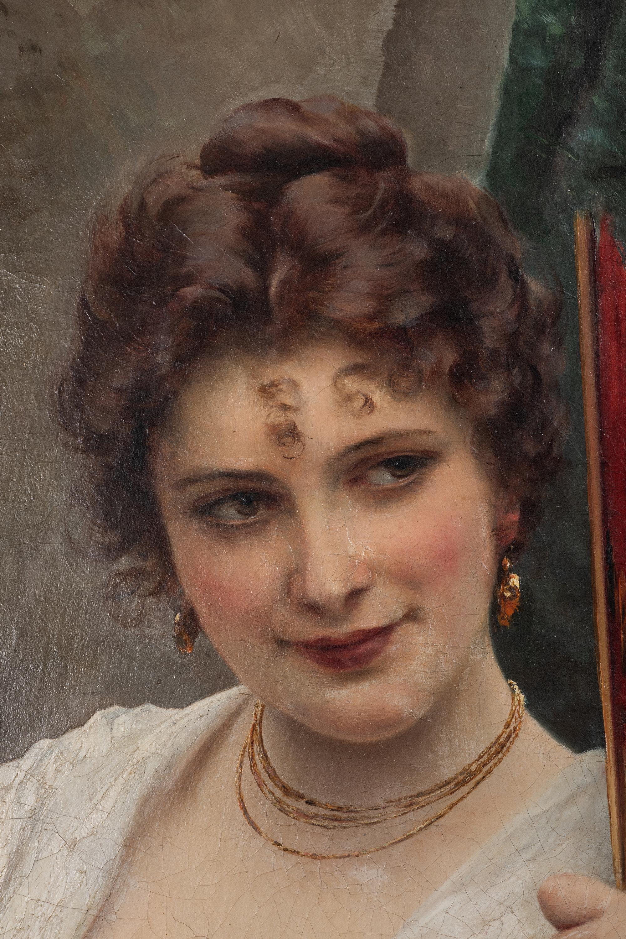 Portrait of a Woman with Red Fan