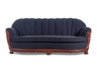An Art Deco Style Carved Walnut Sofa and Armchair
