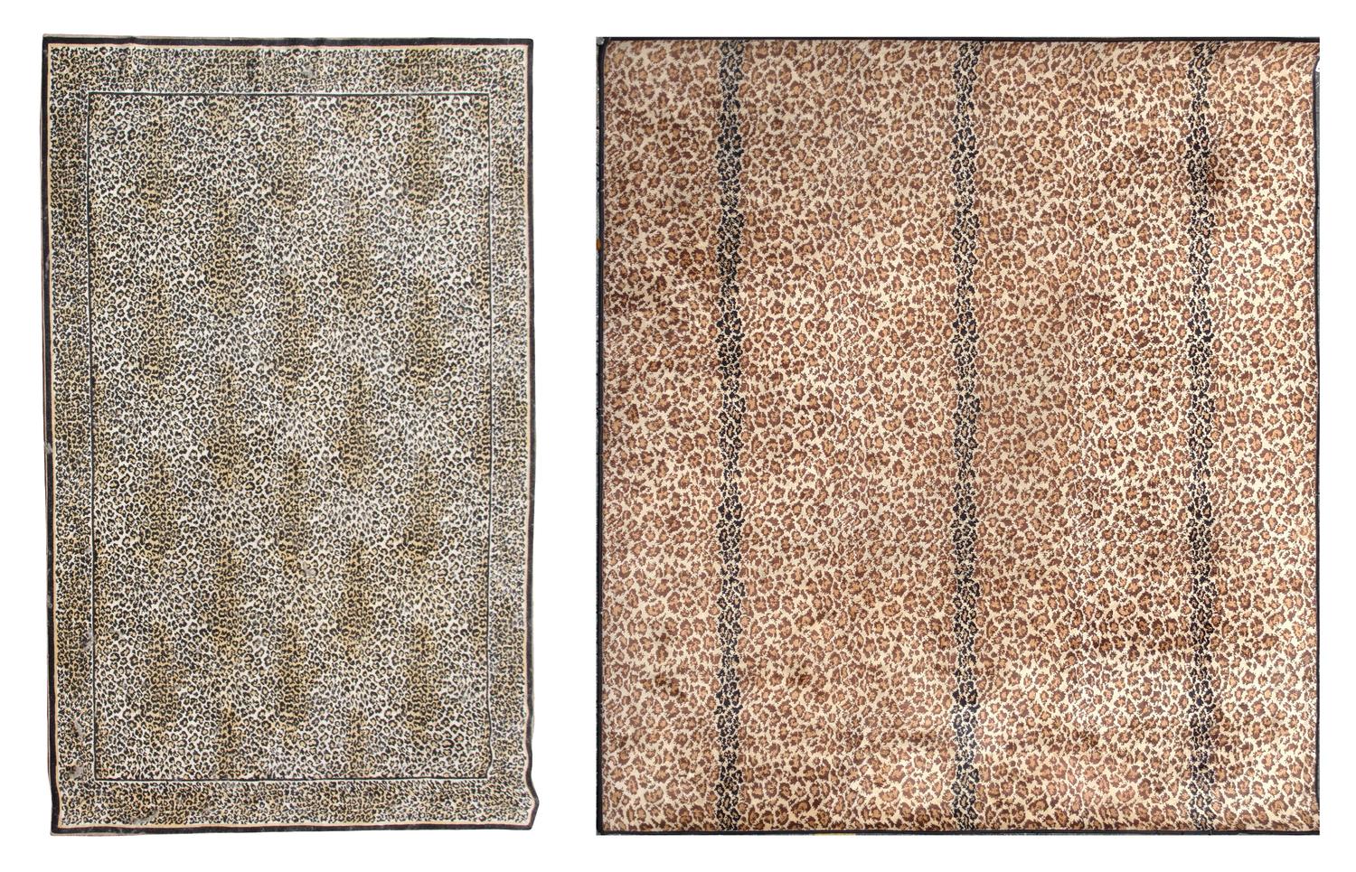 Two Leopard Print Rugs Larger 7 feet 5 inches x 9 feet 9 inches.
