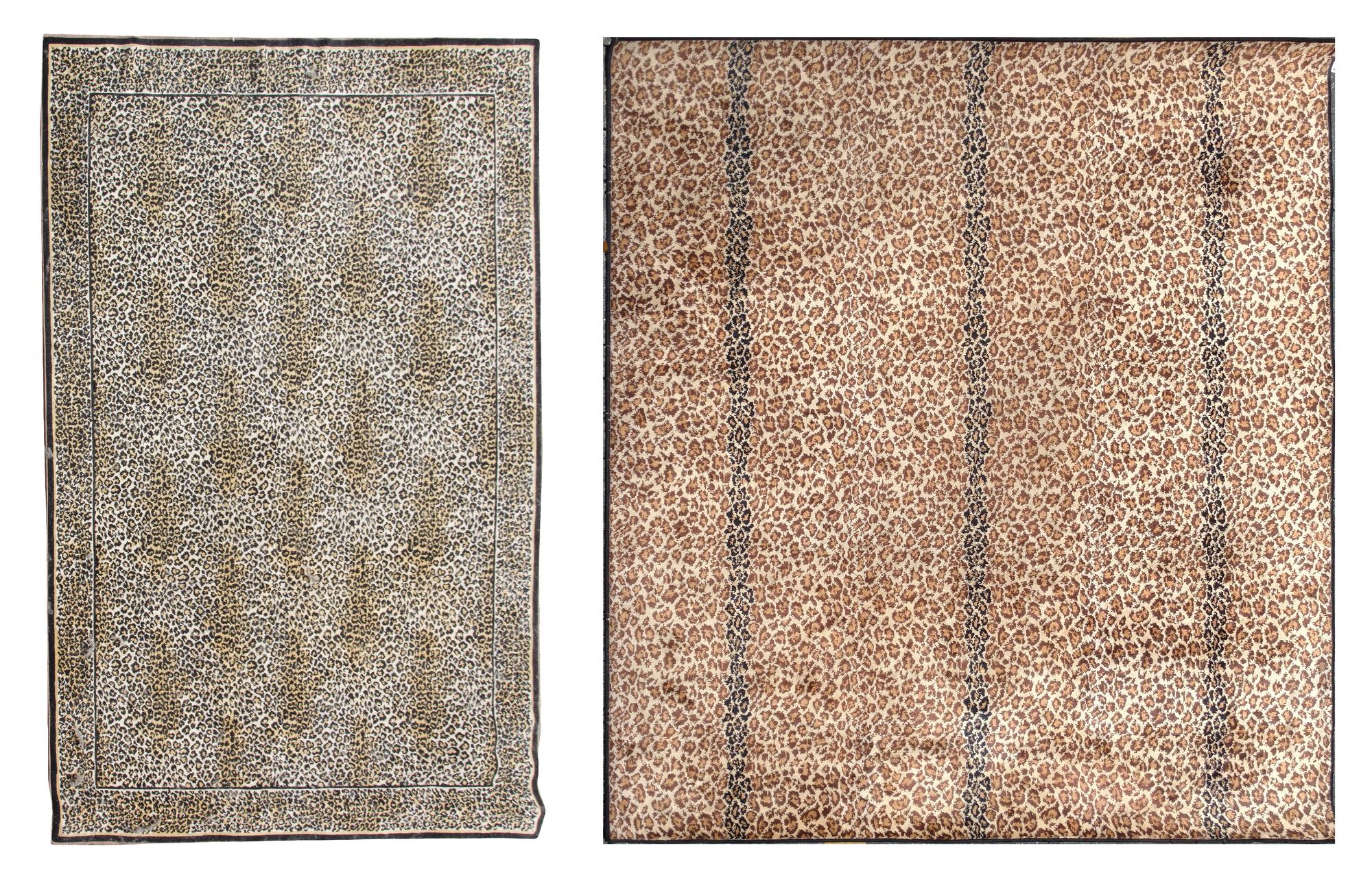 Two Leopard Print Rugs Larger 7 feet 5 inches x 9 feet 9 inches.