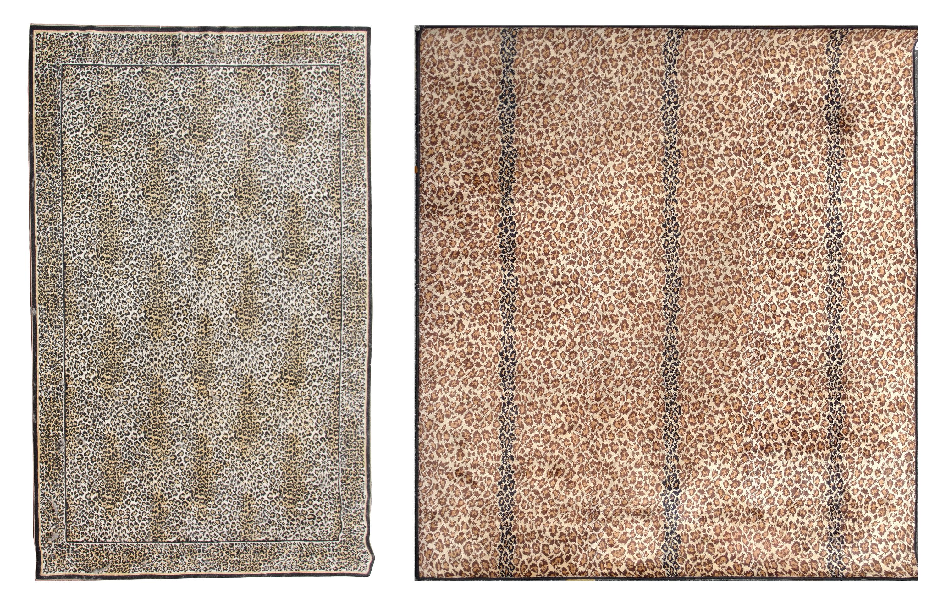 Two Leopard Print Rugs Larger 7 feet 5 inches x 9 feet 9 inches.