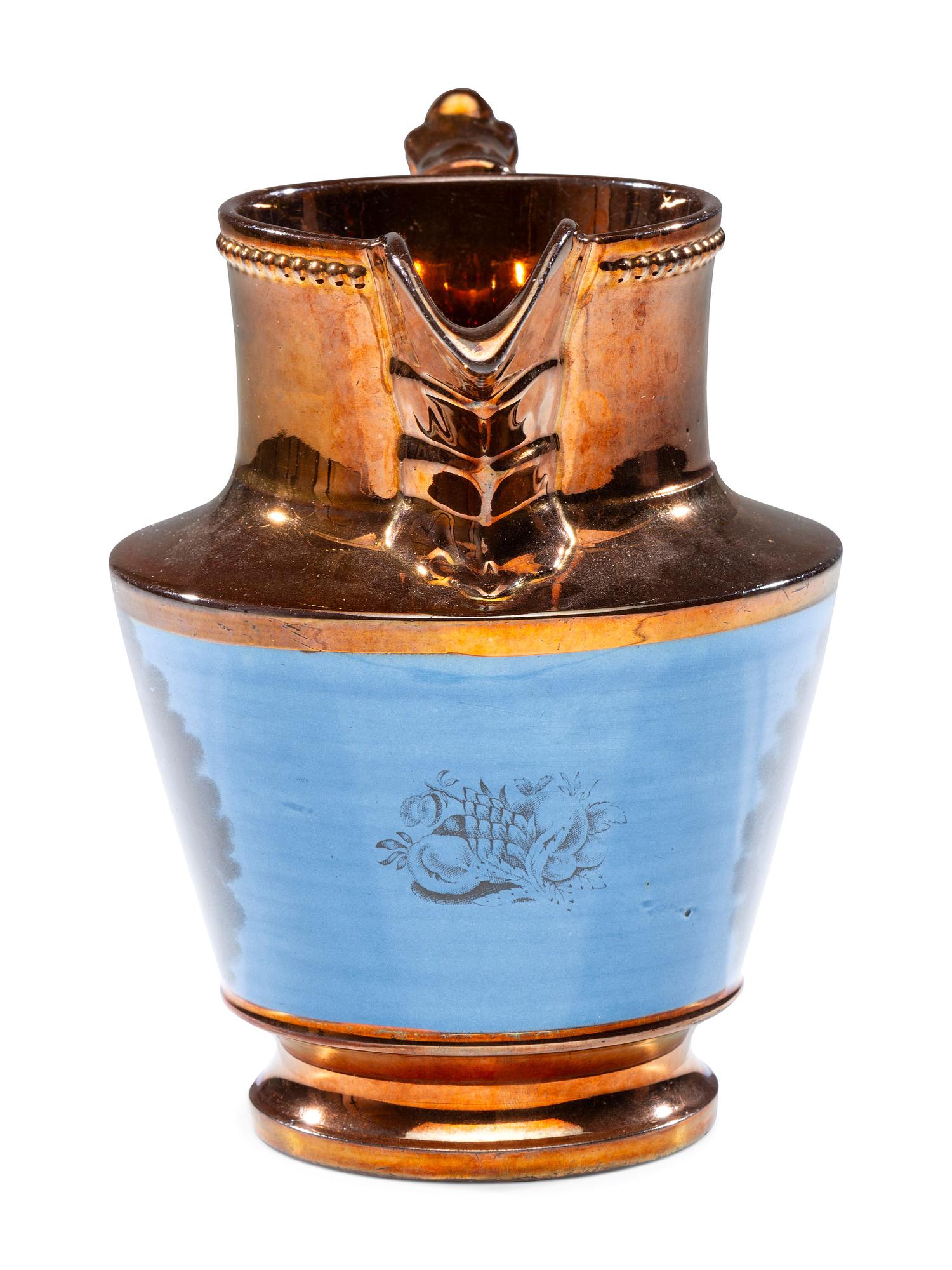 A Staffordshire Transfer-Printed Copper Lustre 'General Jackson Hero of New Orleans' Pitcher