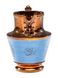 A Staffordshire Transfer-Printed Copper Lustre 'General Jackson Hero of New Orleans' Pitcher