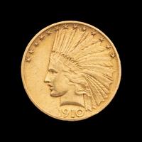 A 1910 Indian Head $10 Gold Coin
