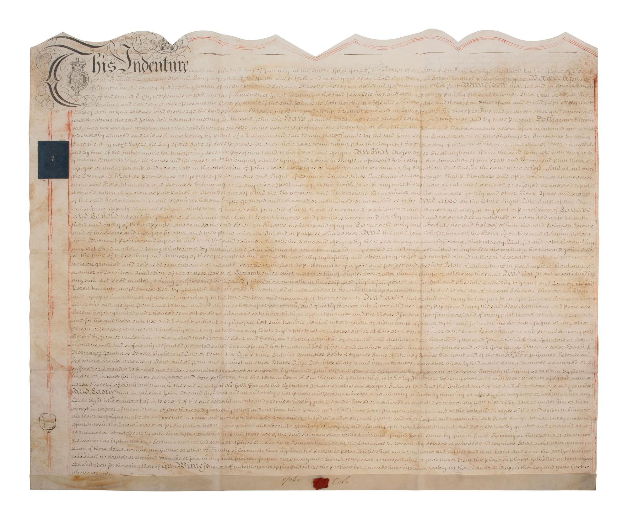 [INDENTURES]. A group of documents, comprising: