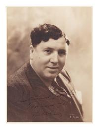 PERTILE, Aureliano (1885-1952). Black and white photographic portrait, signed and inscribed (“Aureliano Pertile Milano 1926 Teatro Scala”).