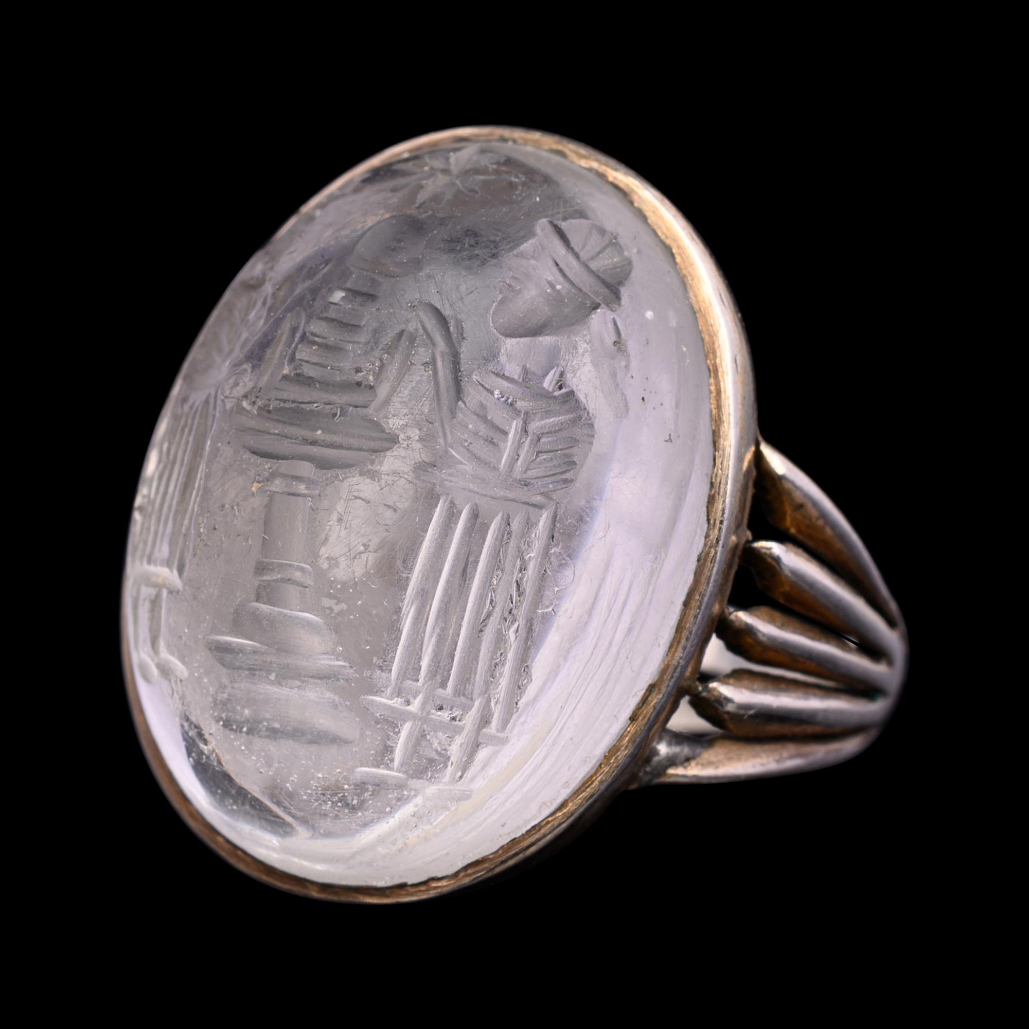 A Neo-Babylonian or Neo-Assyrian Rock Crystal Stamp Seal