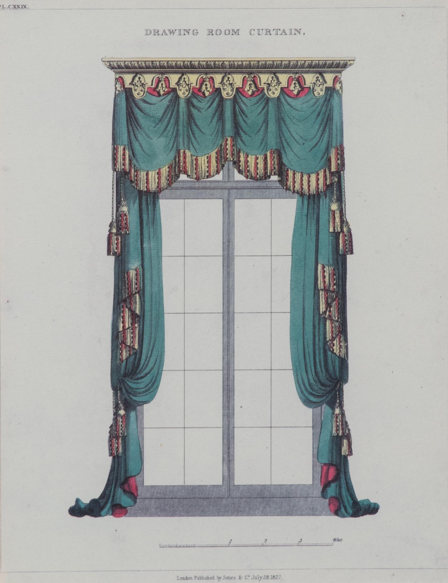 A Set of Nine Color Engravings of Furniture Design Framed height 23 x width 13 inches. — 20TH CENTURY
