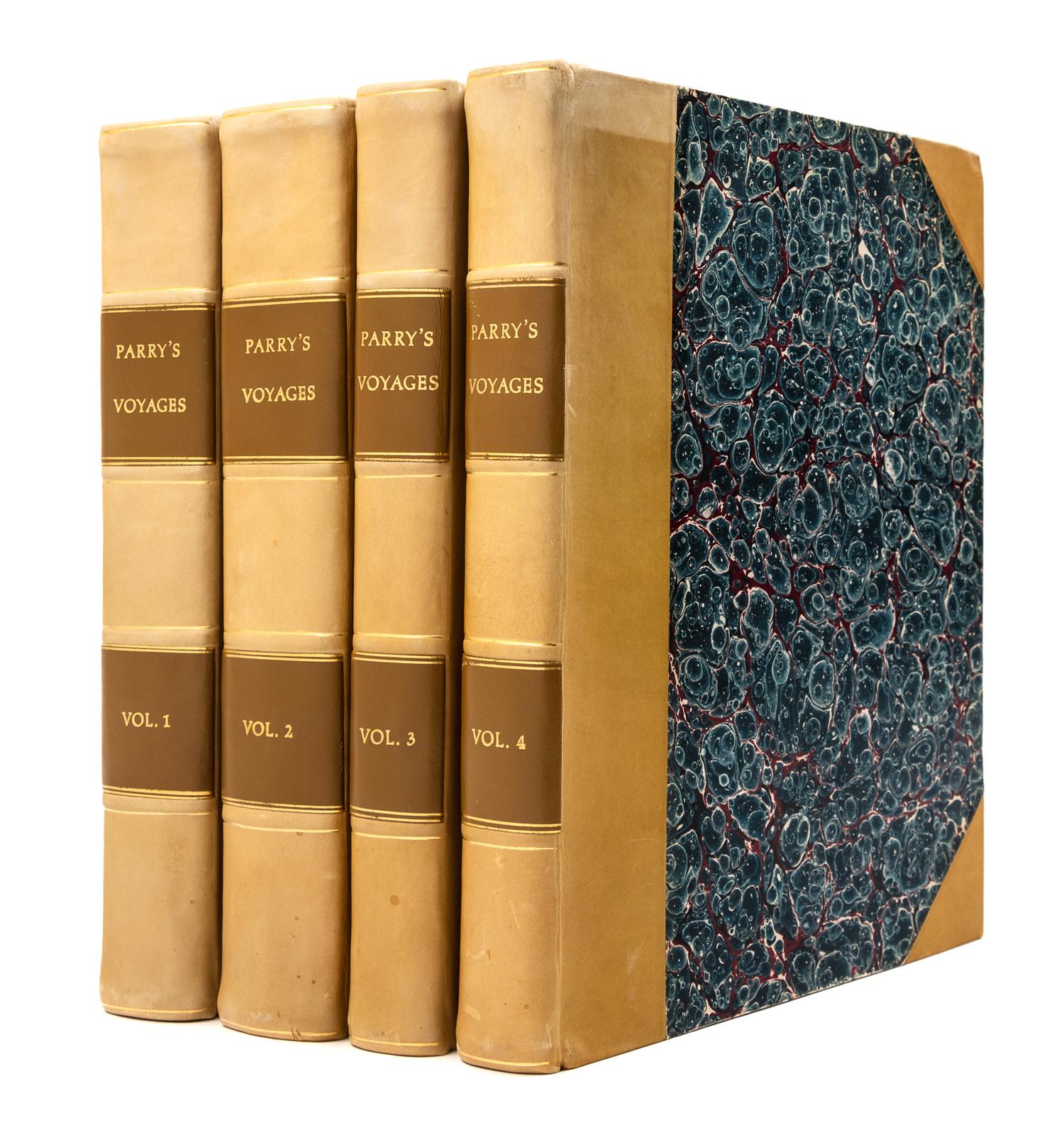 PARRY, Sir William Edward (1790-1855). A complete set of Parry's four voyages. London, 1821-1828. FIRST EDITIONS.