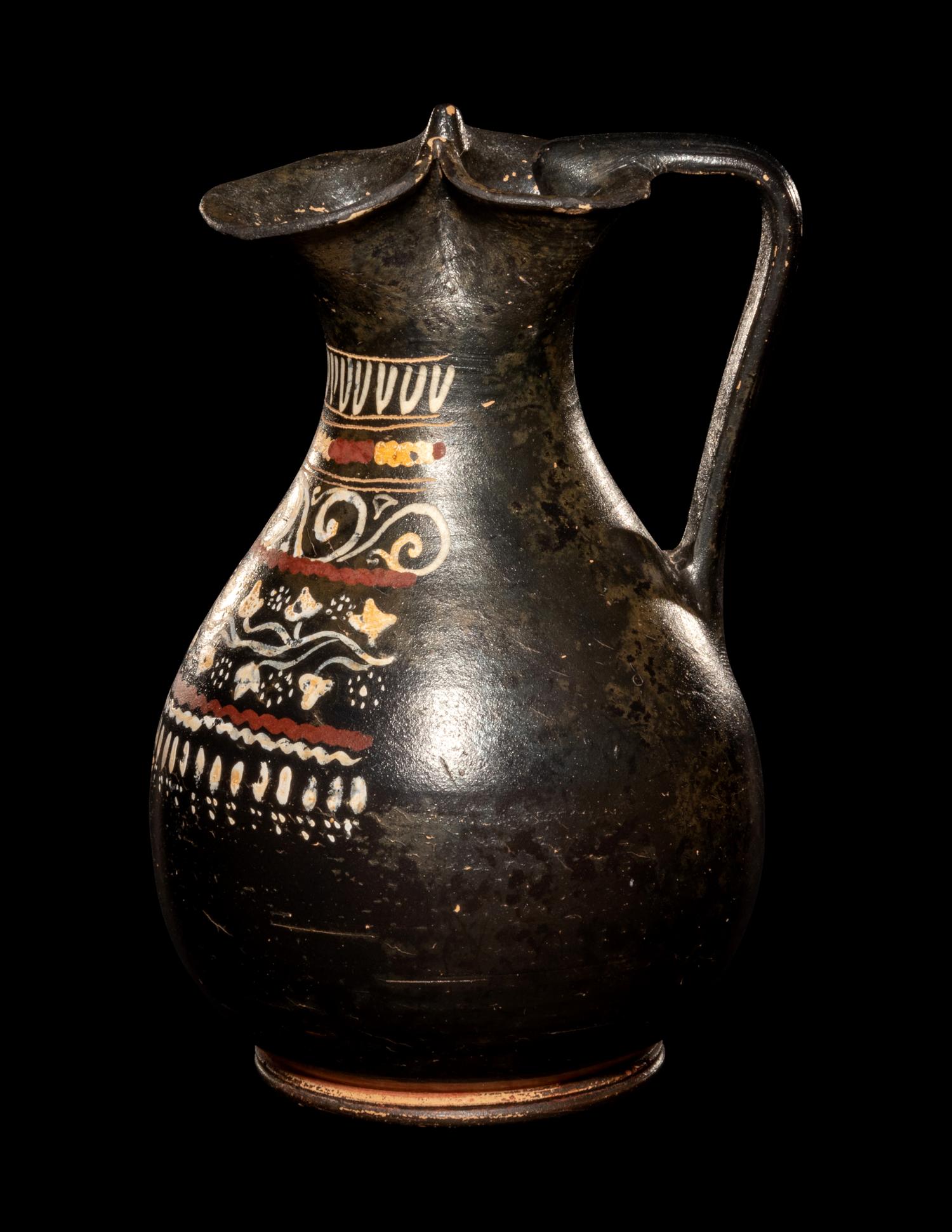 An Apulian Gnathian-Ware Trefoil Oinochoe