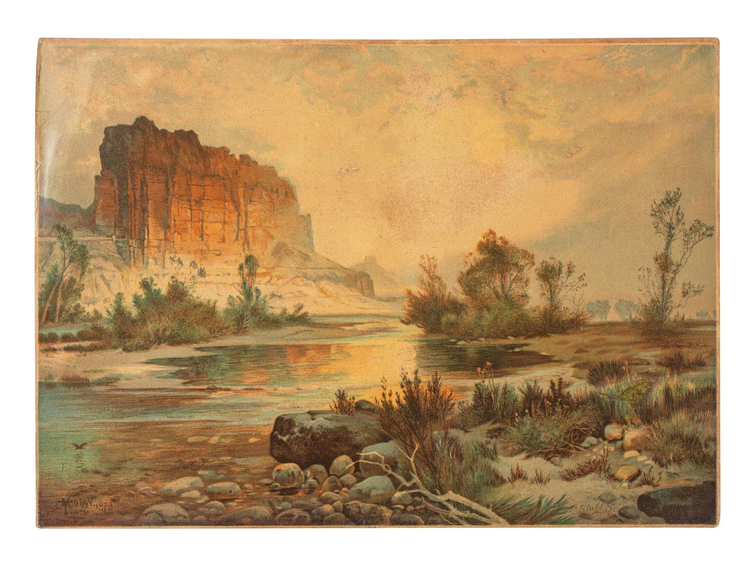 [WESTERN AMERICANA]. MORAN, Thomas (1837-1926), artist. The Cliffs of Green River [Wyoming]. [Lewis Prang], 1874.