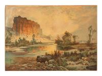 [WESTERN AMERICANA]. MORAN, Thomas (1837-1926), artist. The Cliffs of Green River [Wyoming]. [Lewis Prang], 1874.