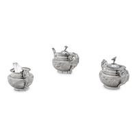 A Chinese Silver Three-Piece Tea Service