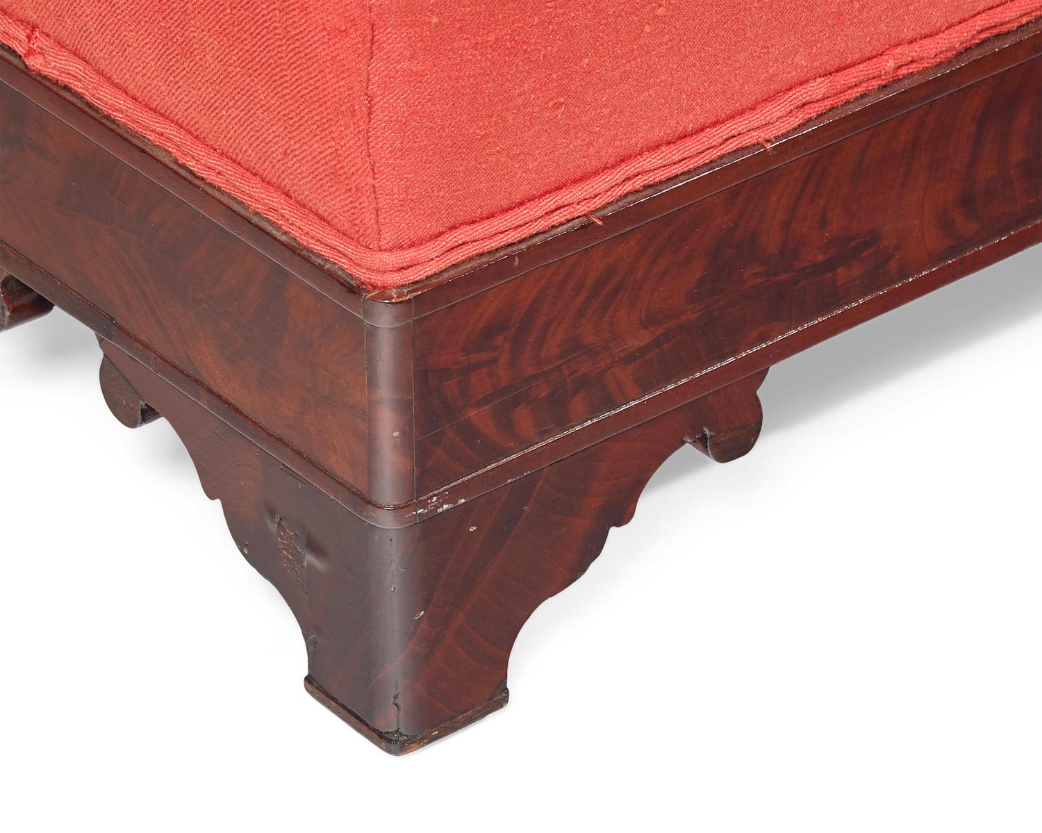 A Pair of Empire Figured Mahogany Veneered Window Benches