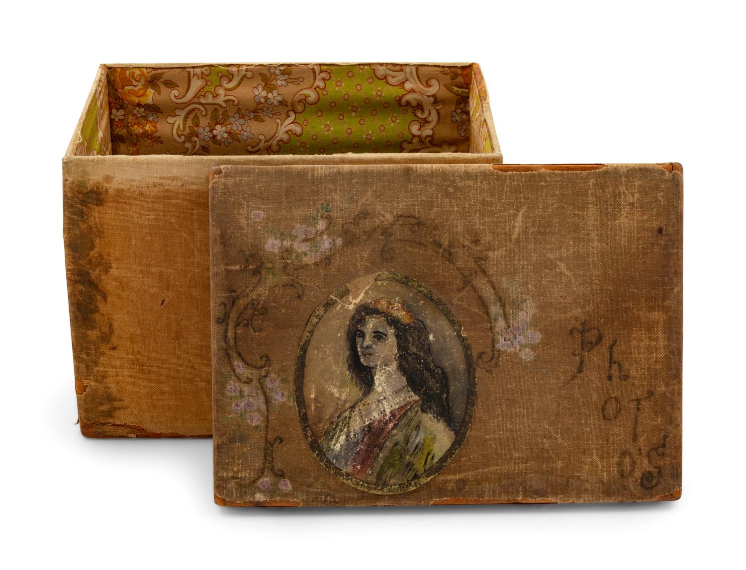 An English Silk Decorated Work Box