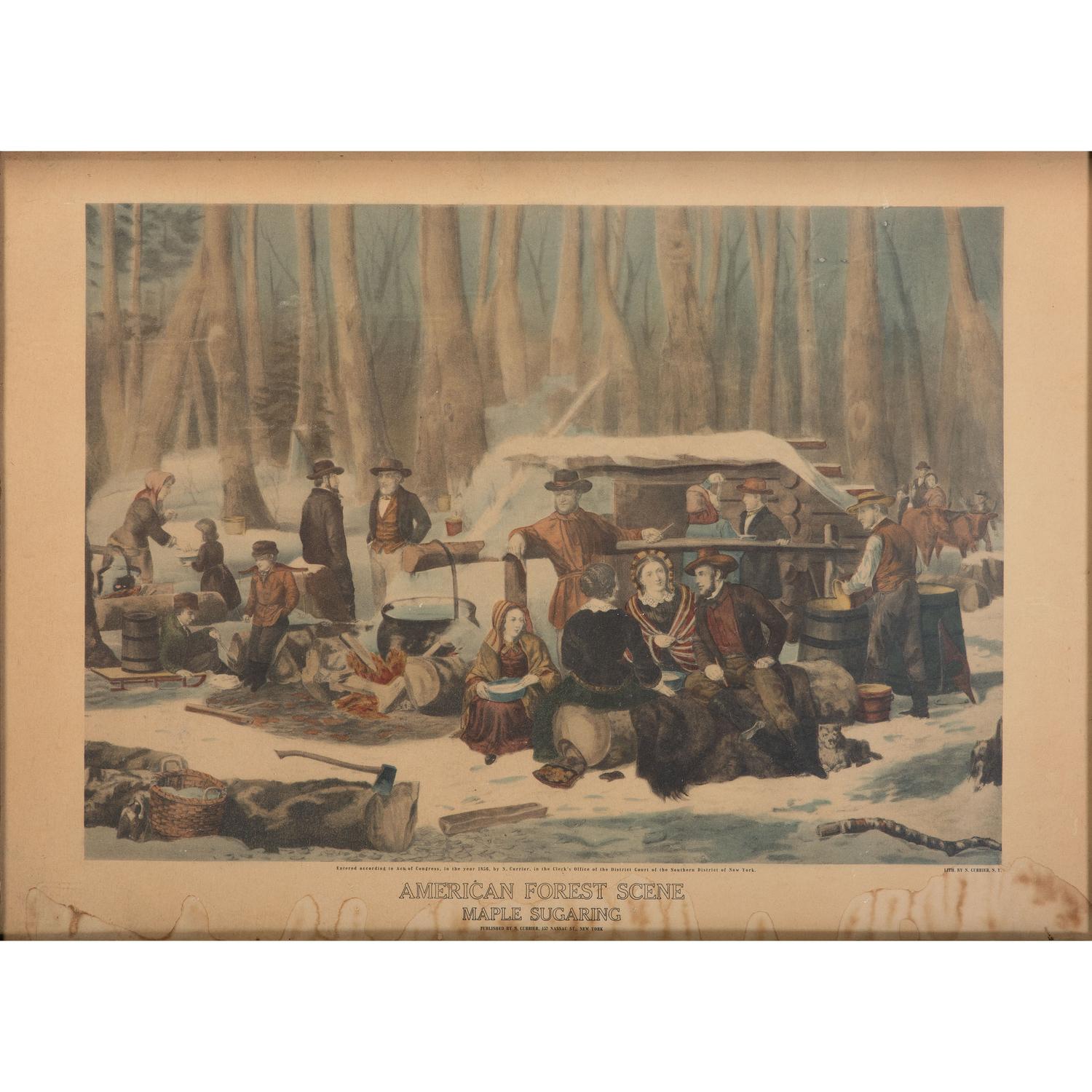 Three Framed American Lithographs Including Currier & Ives and Caldwell & Co.