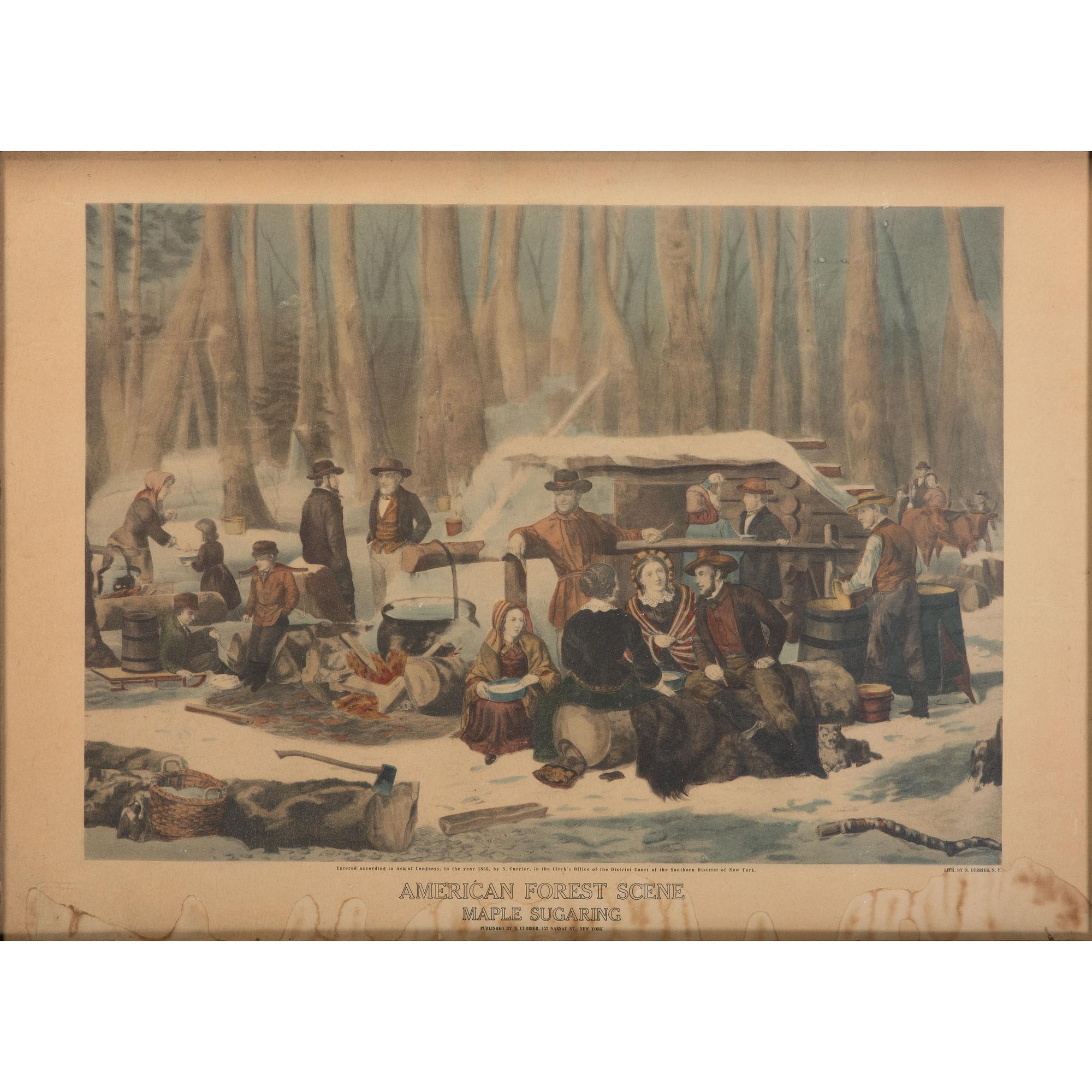 Three Framed American Lithographs Including Currier & Ives and Caldwell & Co.