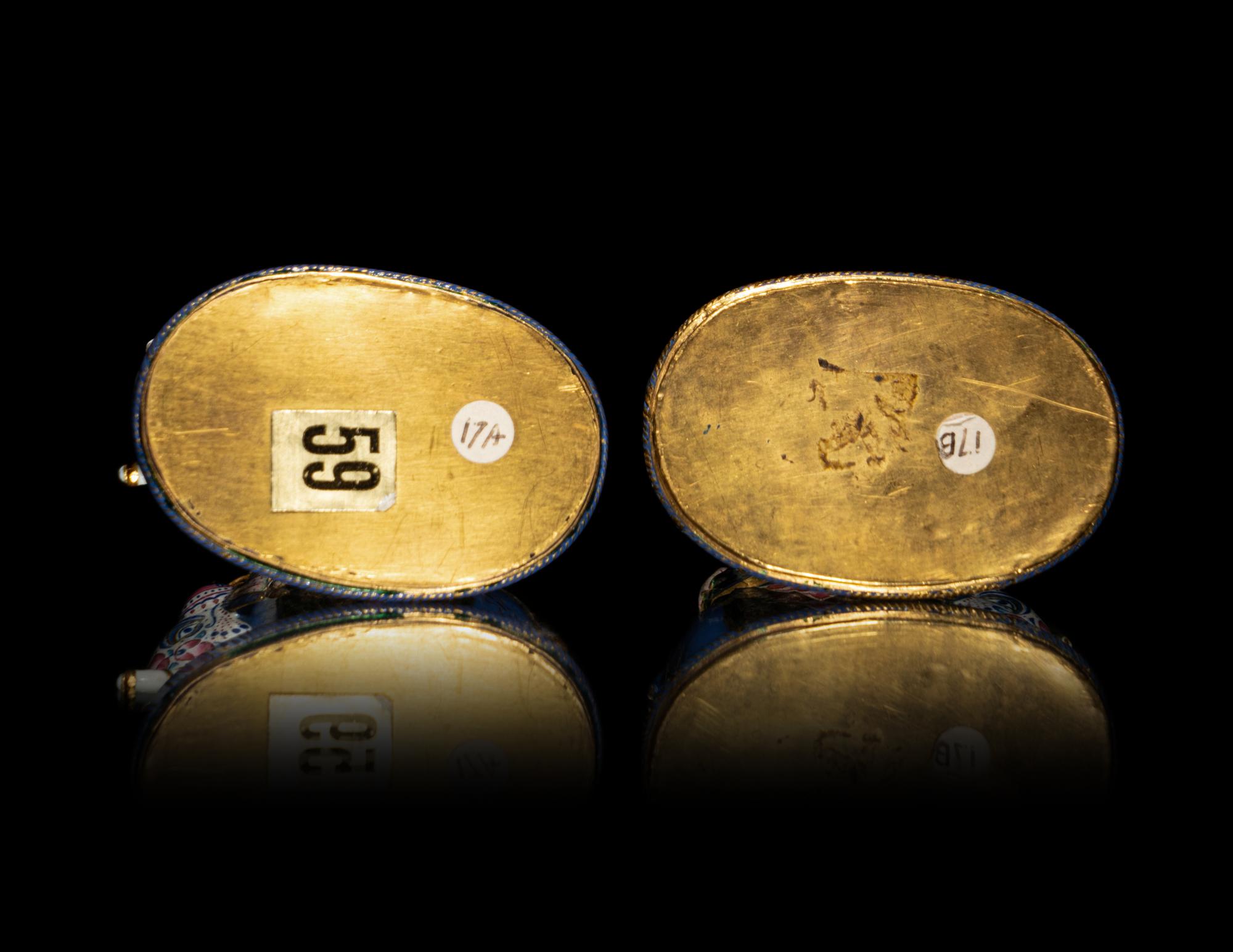 A Pair of North Indian Enamel, Gold and Diamond-Mounted Figural Groups