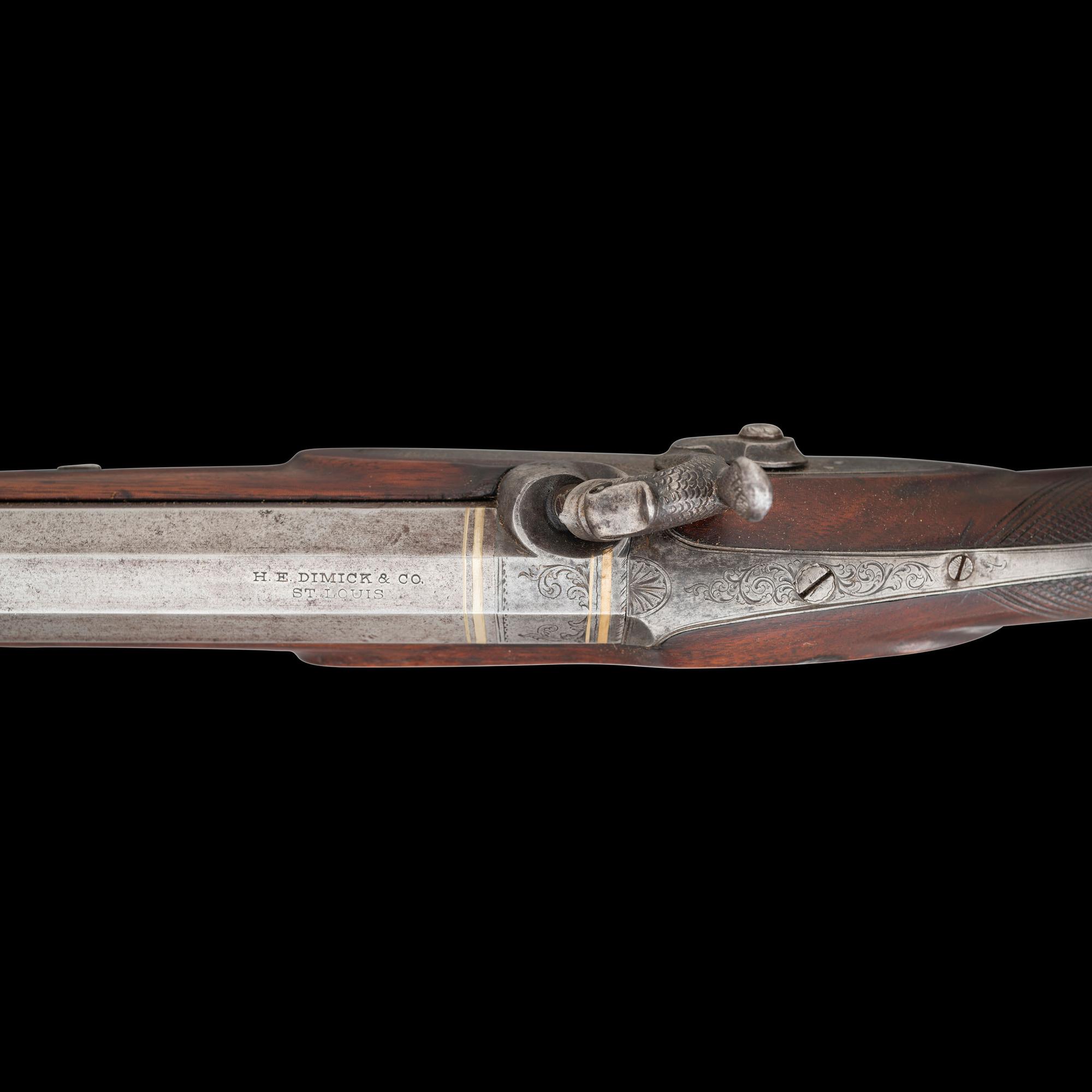 Lovely H.E. Dimick St. Louis Half-Stock Percussion Heavy Sporting Rifle