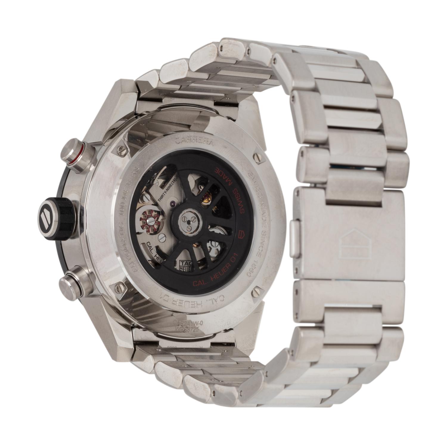 TAG HEUER, STAINLESS STEEL 'CARRERA' CHRONOGRAPH WATCH