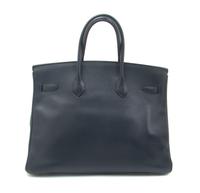 An Hermes 35cm Indigo Leather Birkin Bag, 14 x 10 x 7 inches.