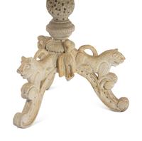 A Pair of Indian Painted Teakwood Armchairs and a Similar Table