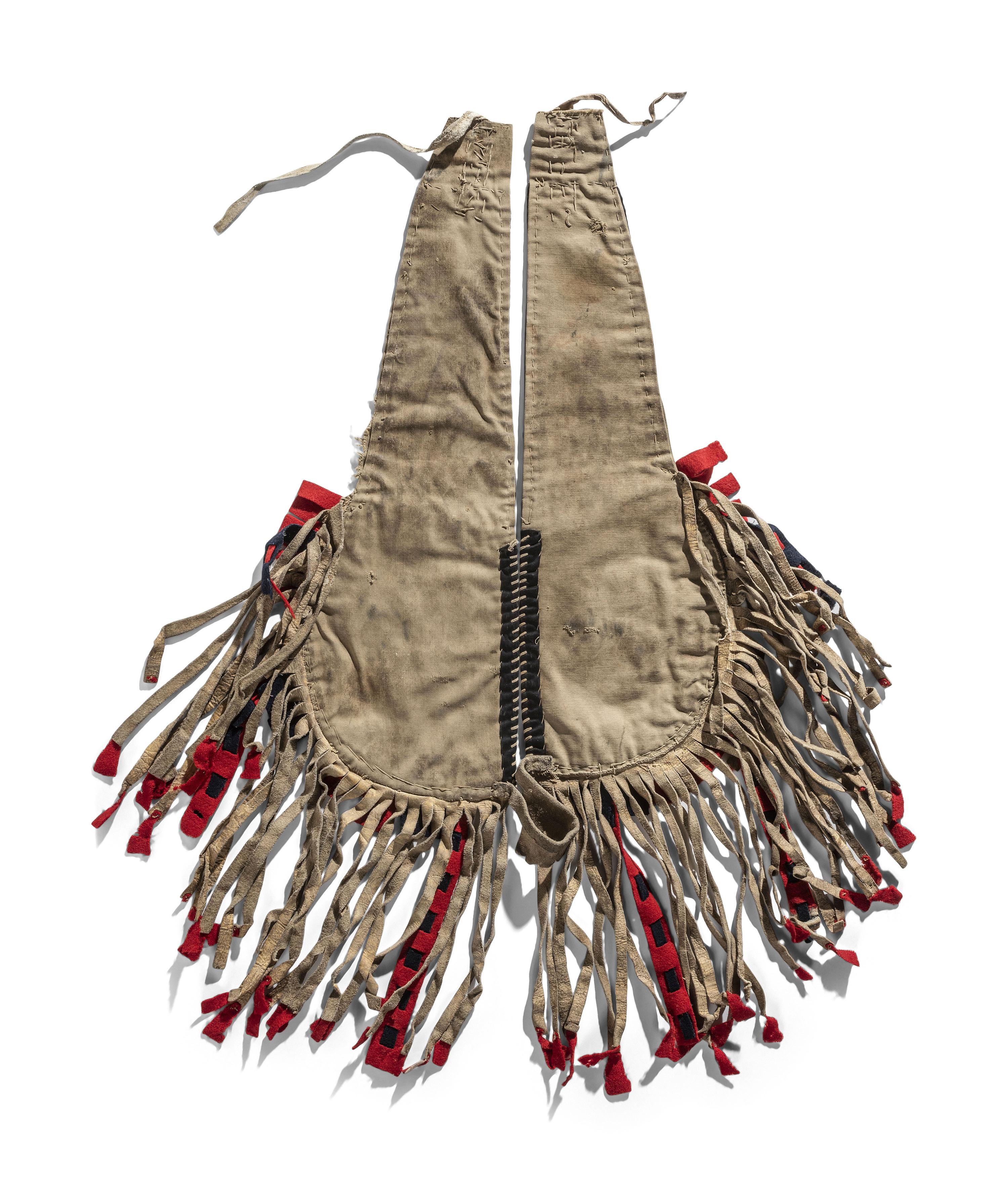 Blackfeet Beaded Wool and Hide Crupper
