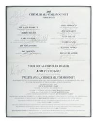 A 2005 Chrysler All-Star Shoot-Out Multi Signed Autograph Program Sheet Featuring Multiple Chicago Sports Legends Including Scottie Pippen, Greg Maddux and Bo Jackson,