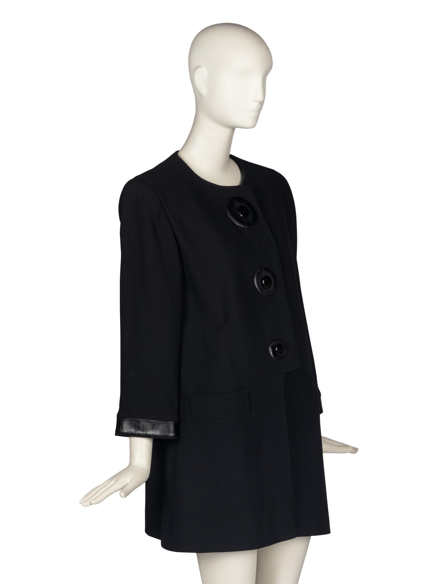 Pierre Cardin Haute Couture Black Jacket with Vinyl Accents