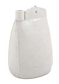 A White Glazed Stoneware Flask — LIAO DYNASTY