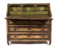 A Venetian Painted Drop-Front Desk Height 42 3/4 x width 46 x depth 23 inches. — LATE 18TH/EARLY 19TH CENTURY