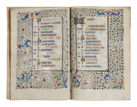 CIRCLE OF THE MASTER OF JEAN ROLIN II (active Paris, c. 1445–1465) A single quire of twelve leaves from a Book of Hours, calendar, in French, illuminated manuscript on parchment [France, Paris, c. 1450]