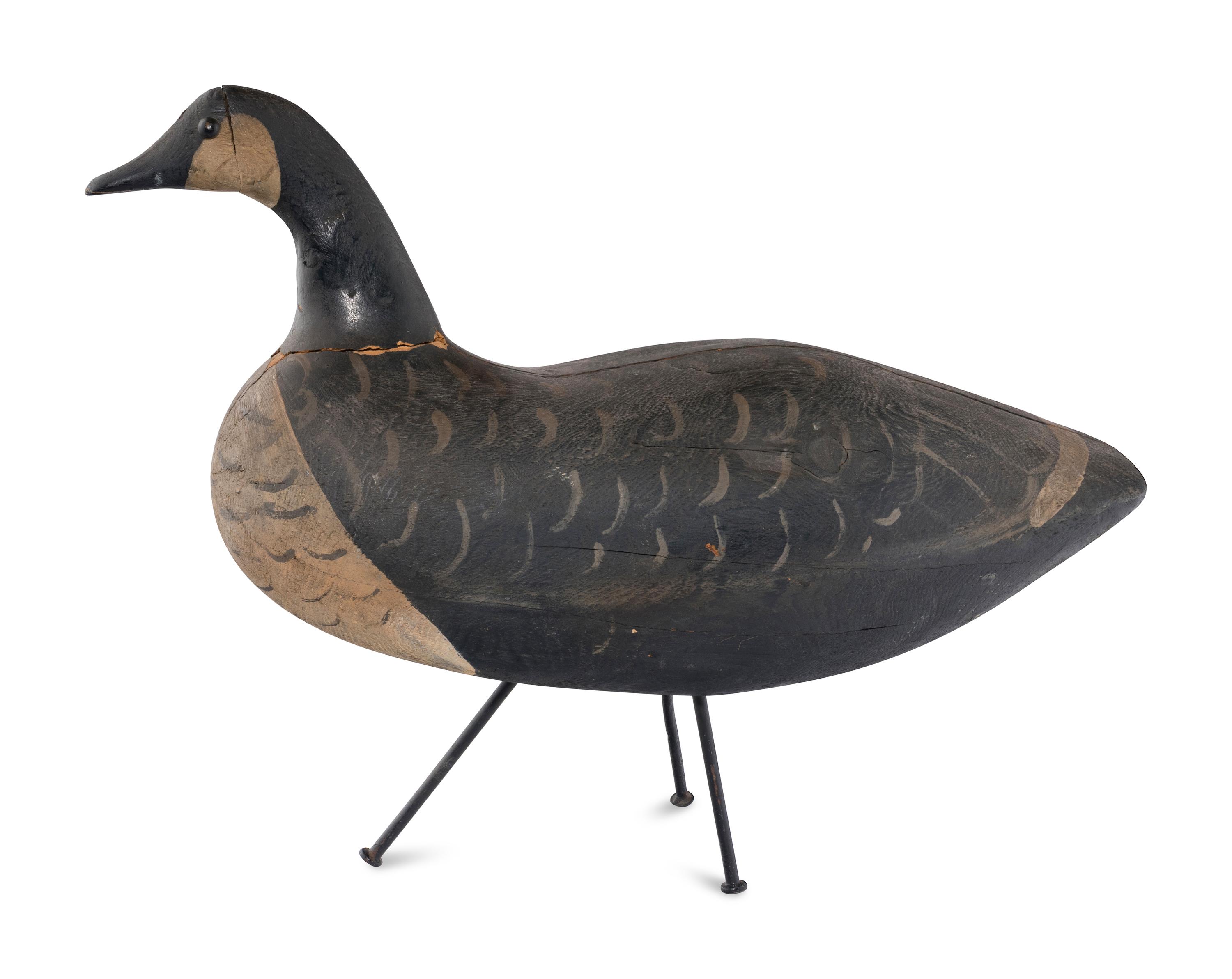 A Canada Goose Carved Wood Decoy