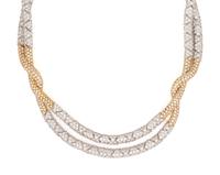 DIAMOND AND BICOLOR GOLD NECKLACE