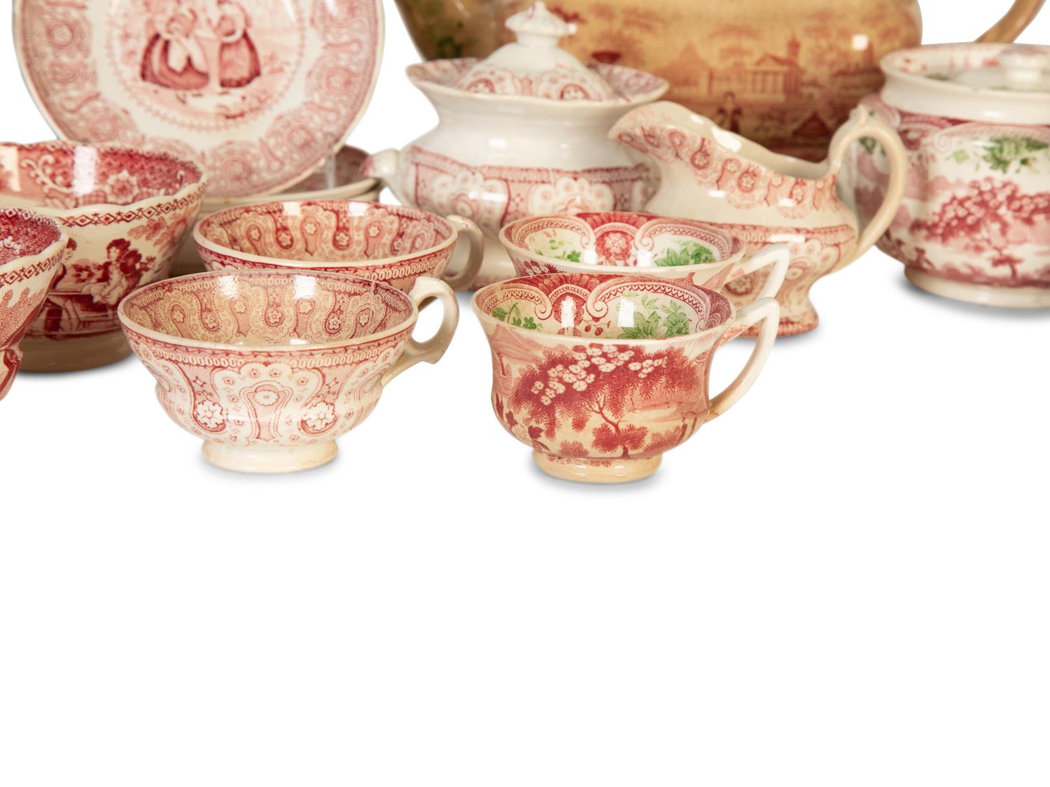 A Collection of English Transferware Tea and Dinner Articles