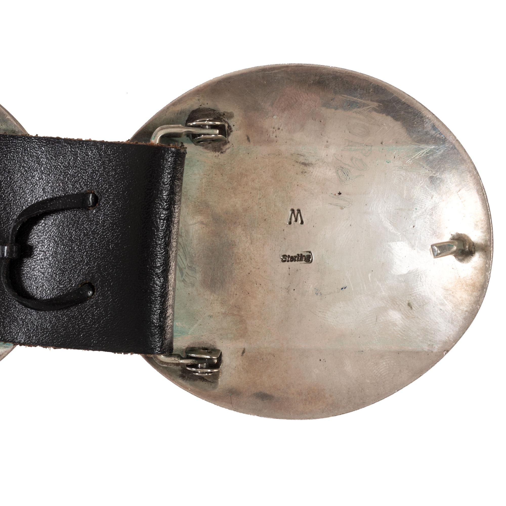 Navajo Sterling Silver Stamped Concha Belt