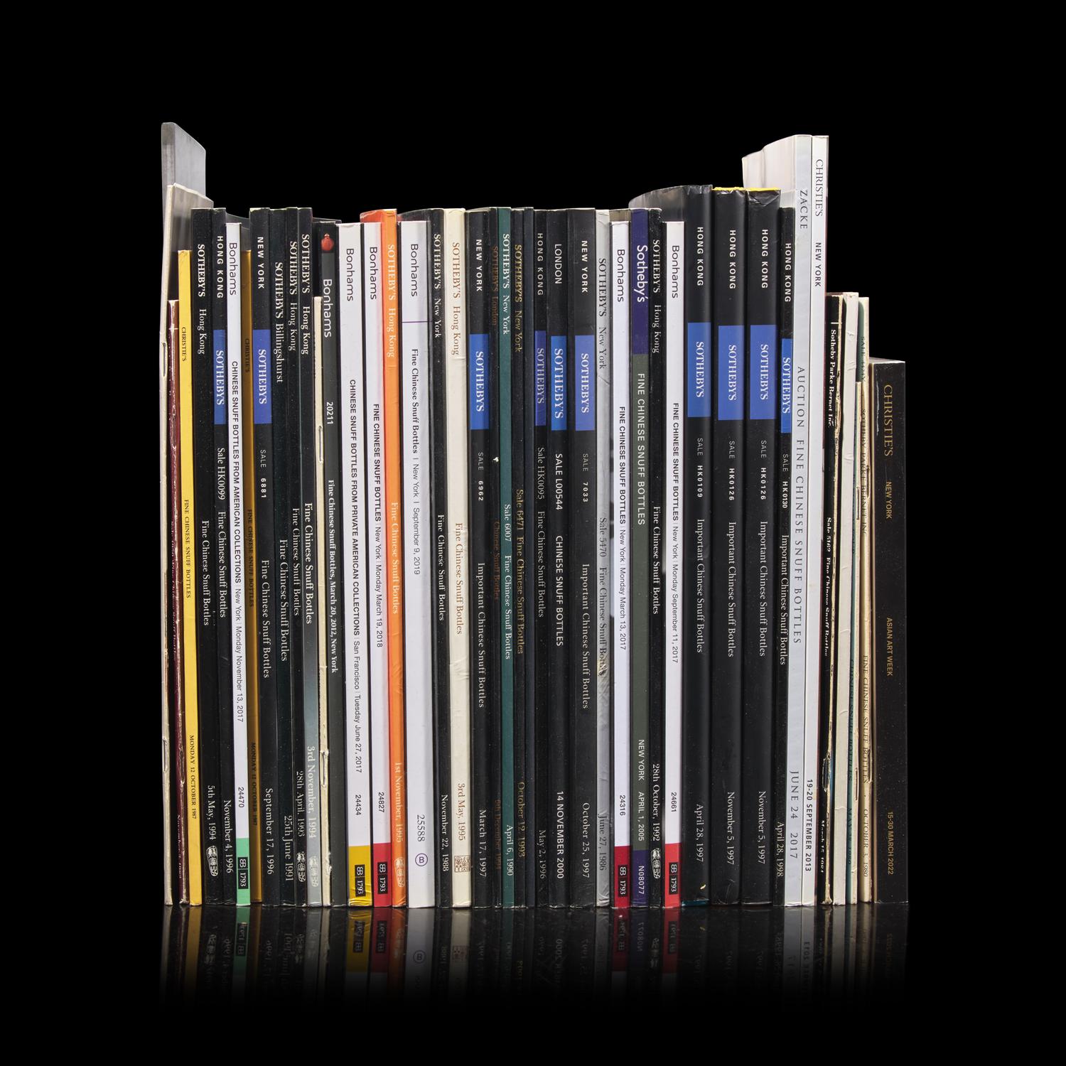 A Group of Approximately 40 Assorted Various Owners Snuff Bottle Auction Catalogues 鼻烟壺拍賣圖錄40冊