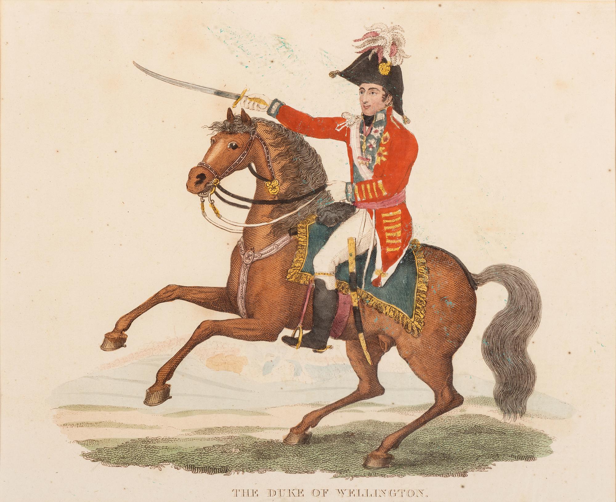 Six Hand-Colored Engravings of Napoleonic Wars Commanders