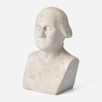 American School 19th century A carved marble bust of George Washington (1732-1799)