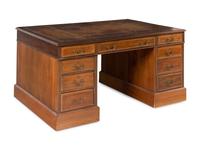 An English Mahogany Pedestal Partners Desk