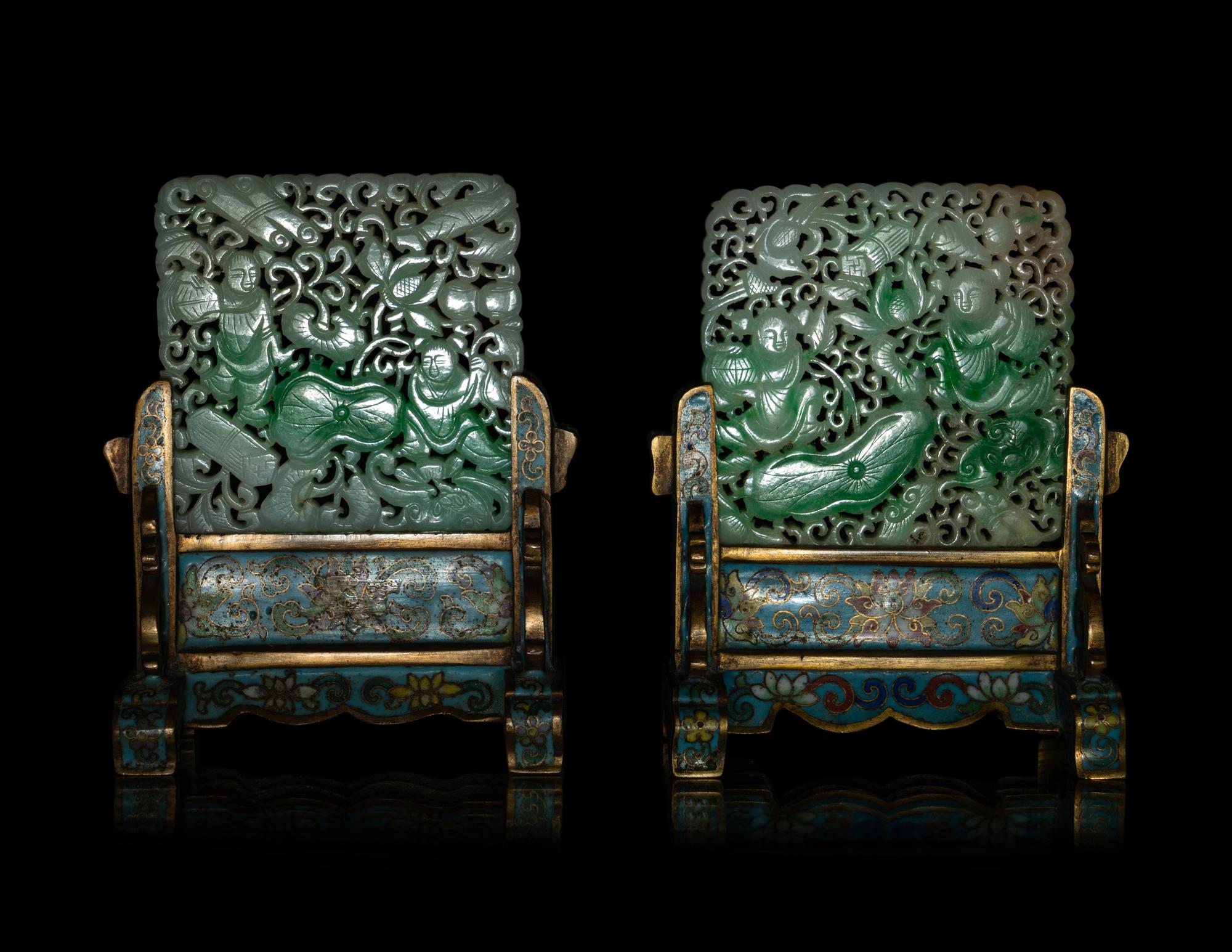A Pair of Jadeite Plaques