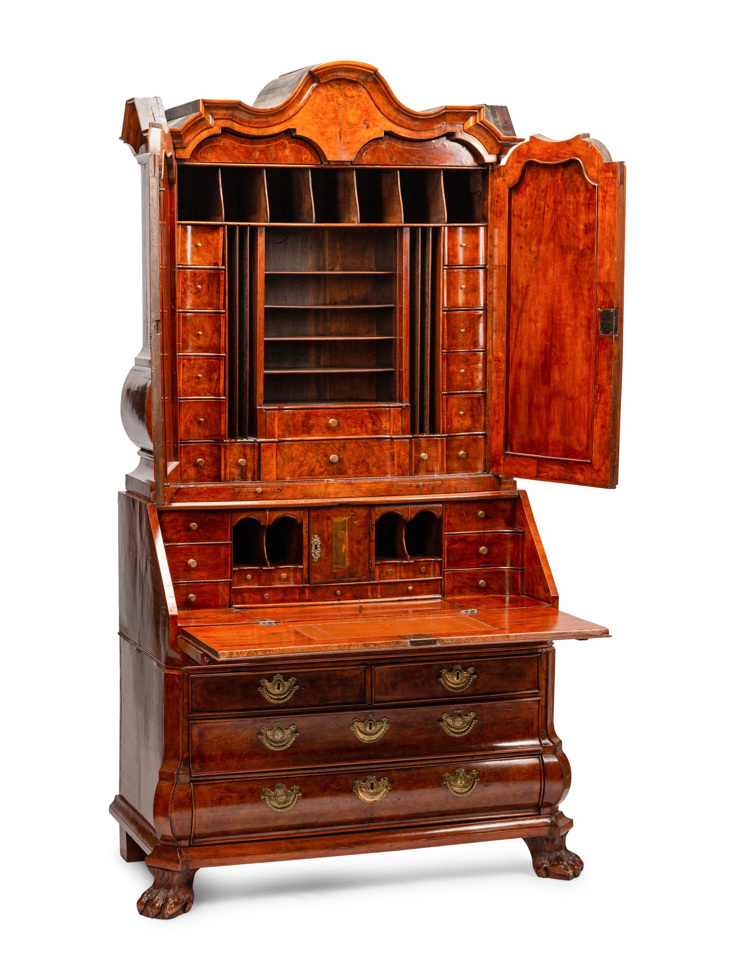 A Dutch Burl Walnut Secretary