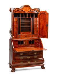 A Dutch Burl Walnut Secretary